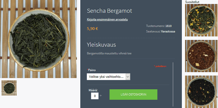 Valitse kappalemäärä, pakkauskoko ja lisää ostoskoriin