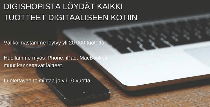 Digituotteita kotiin Digishopista