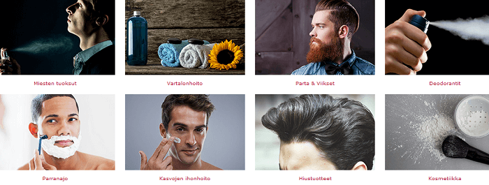 Monipuolisesti tuotteita myös miehille