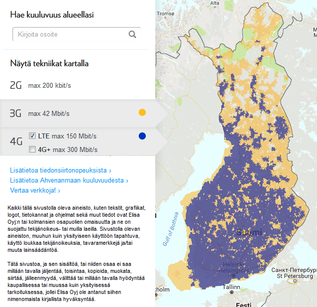 elisa kenttä laajuus