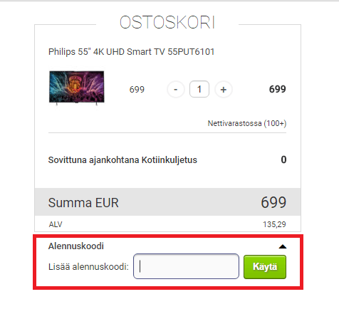 gigantti alennuskoodi käyttäminen