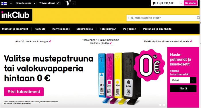 Etusivulta näet heti tarjoukset