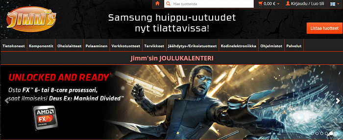 Etusivulta suoraan tuotteisiin