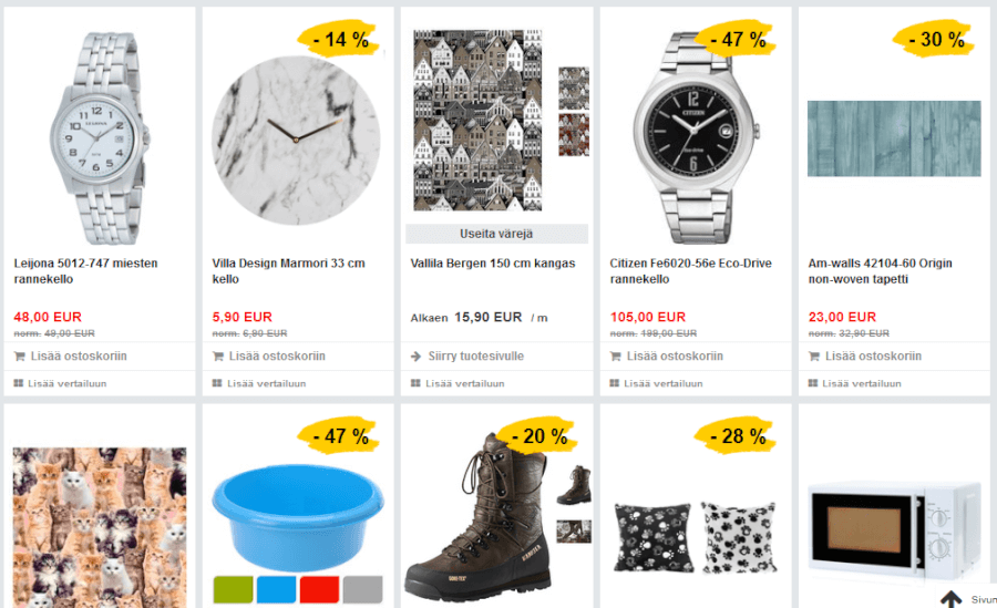 Kärkkäisen kampanjatuotteita