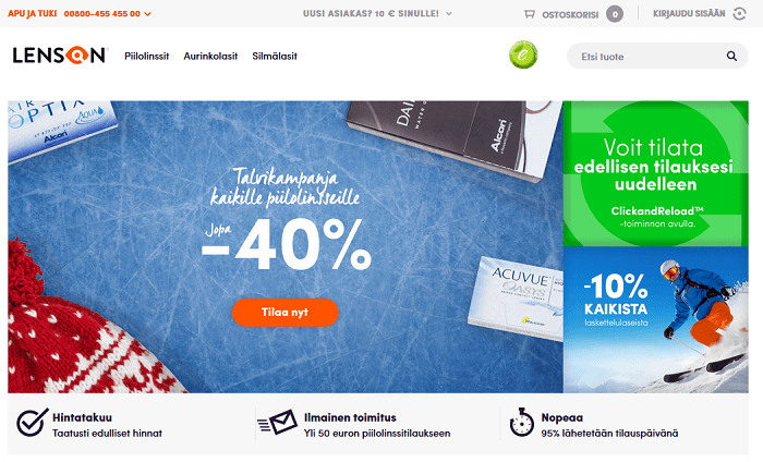 Etusivulta löydät kaikki keskeiset kategoriat