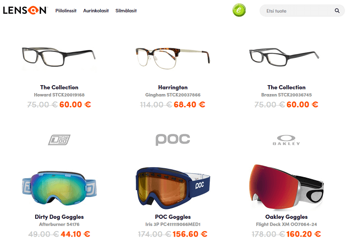 Laskettelulaseja tarjoushinnoin!