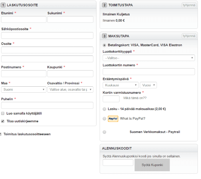 Ostaminen/alennuskoodi
