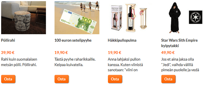 Huumorituotteita kotiin