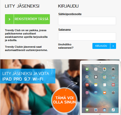 Liity Trendy Clubiin ja nauti eduista