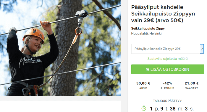 Valitse palvelu pudotusvalikosta ja siirrä se ostoskoriin