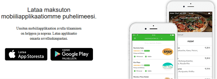 Lataa sovellus ja saat foodoran taskuusi