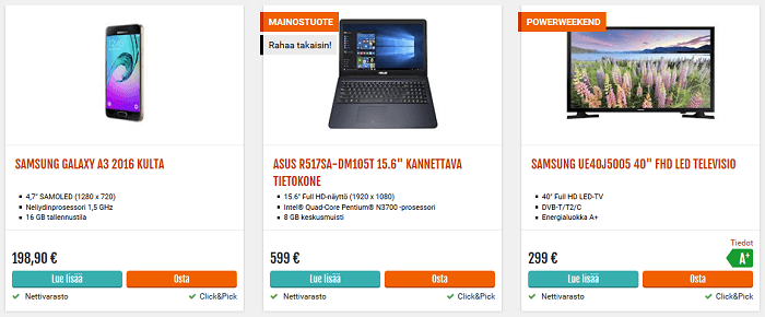 Powerin tuotevalikoima on kattava