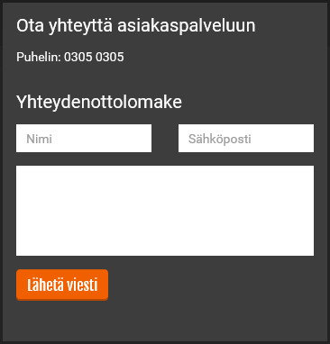 yhteydenottolomake