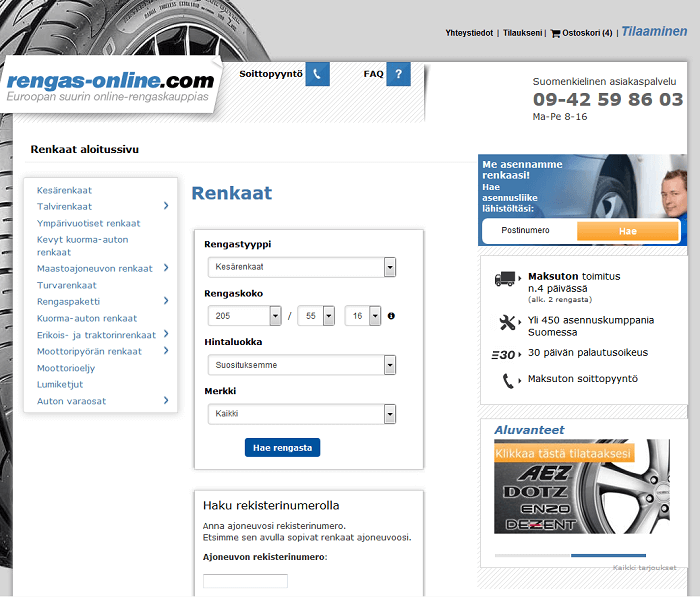 rengasonline.com etusivu renkaat halvalla etukoodi