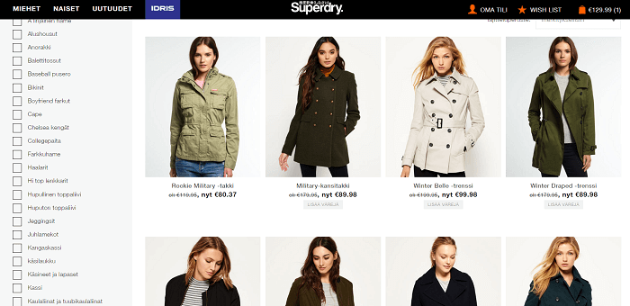 Vaatteita alennetuin hinnoin Vaatteita alennetuin hinnoin