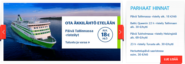 Tallinkilta edullisia risteilyjä ja matkoja