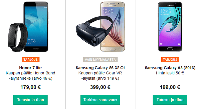 Huipputuotteita ja -tarjouksia