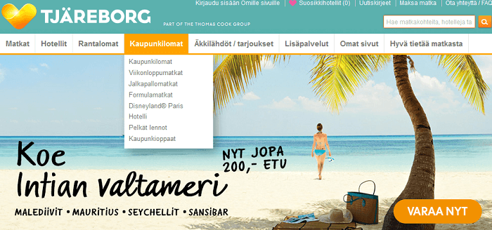 Lentoja ja matkoja erilaisiin lomatarpeisiin