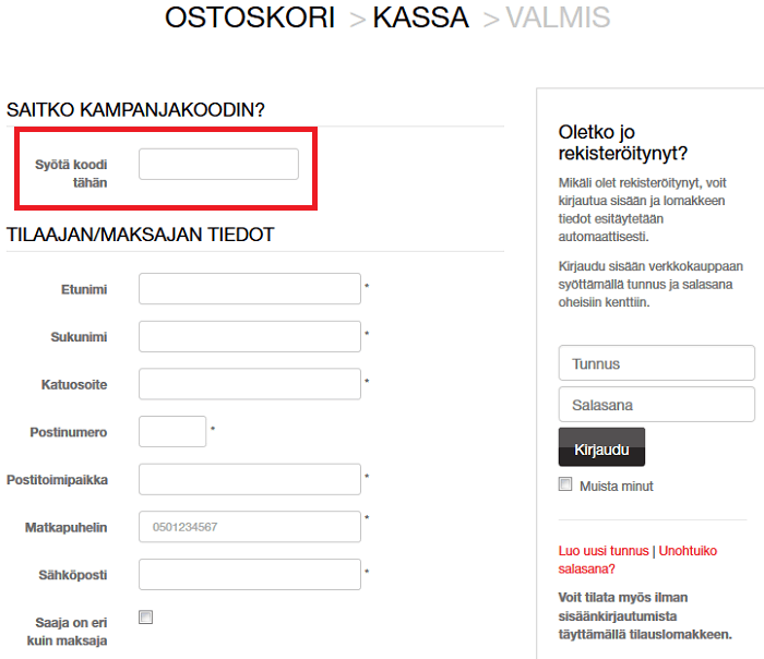 kampanjakoodi tokmanni käyttäminen