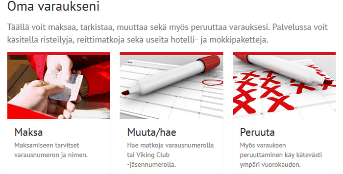 Oma varaukseni -sivulla voit hallinnoida varaustasi.