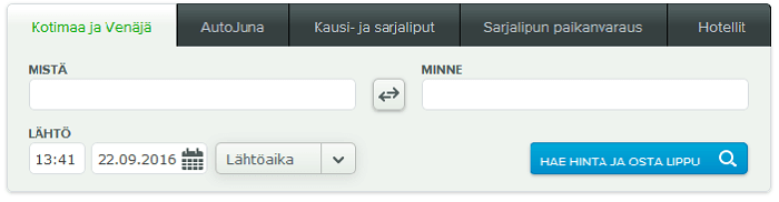 Hae yhteyksiä aikatauluhaulla