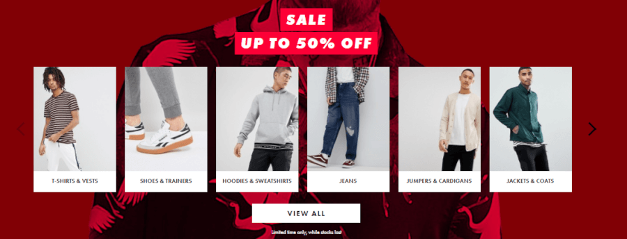 κατηγορίες προϊόντων Asos