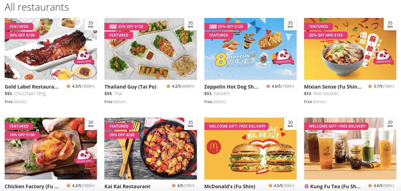 Foodpanda users can enjoy a wide range of restaurants