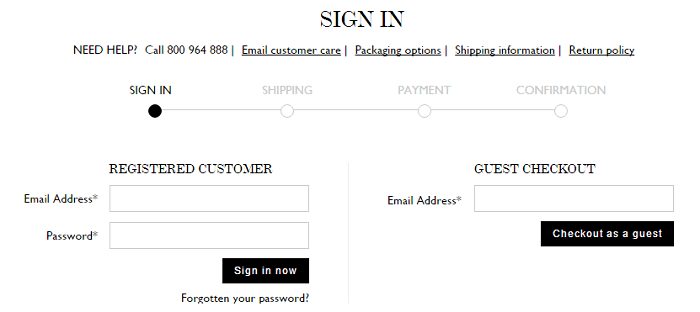 Account at Net-A-Porter Sign up at Net-A-Porter