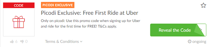 Special offers at Uber