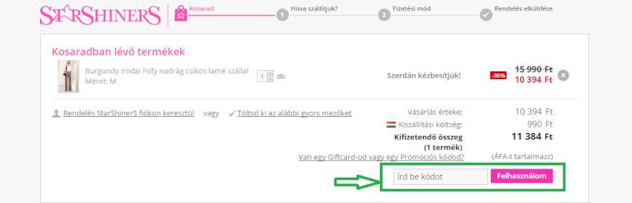 Hogyan kell használni a StarShiners kedvezmény kódot
