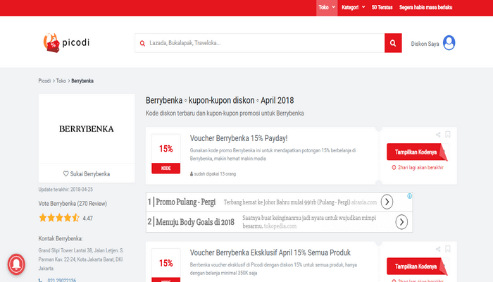 Mencari promo dan Kode Diskon Berrybenka