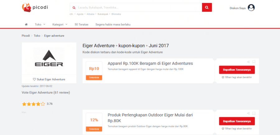 Cara Mendapatkan Kode Diskon Eiger Adventure