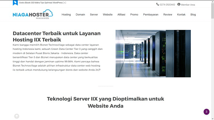 Keunggulan layanan NIAGA HOSTER