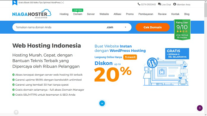 Situs resmi NIAGA HOSTER www.niagahoster.co.id