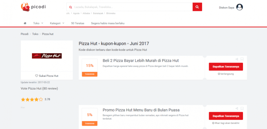 Kode Diskon Pizza Hut