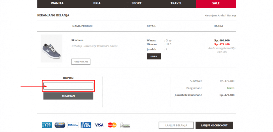 Cara Menggunakan Kode Diskon Skechers