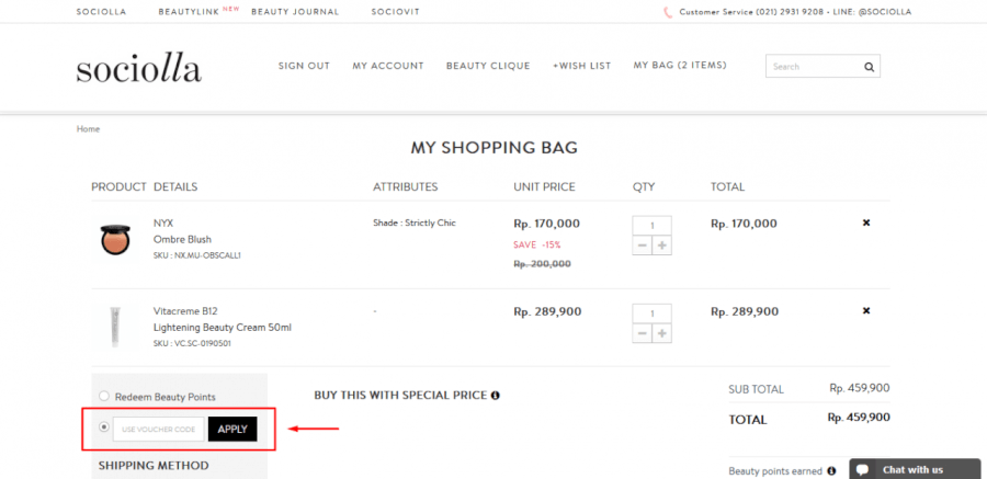 Cara Menggunakan Kode Diskon Sociolla