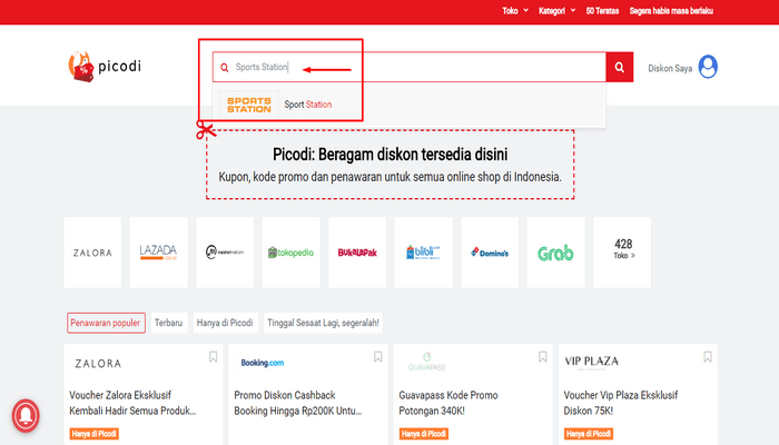 Mencari promo diskon Sports Station di Picodi