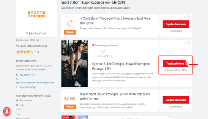 Menggunakan kode diskon Sports Station dari Picodi