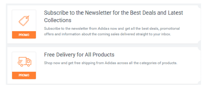 Adidas top newsletter promo