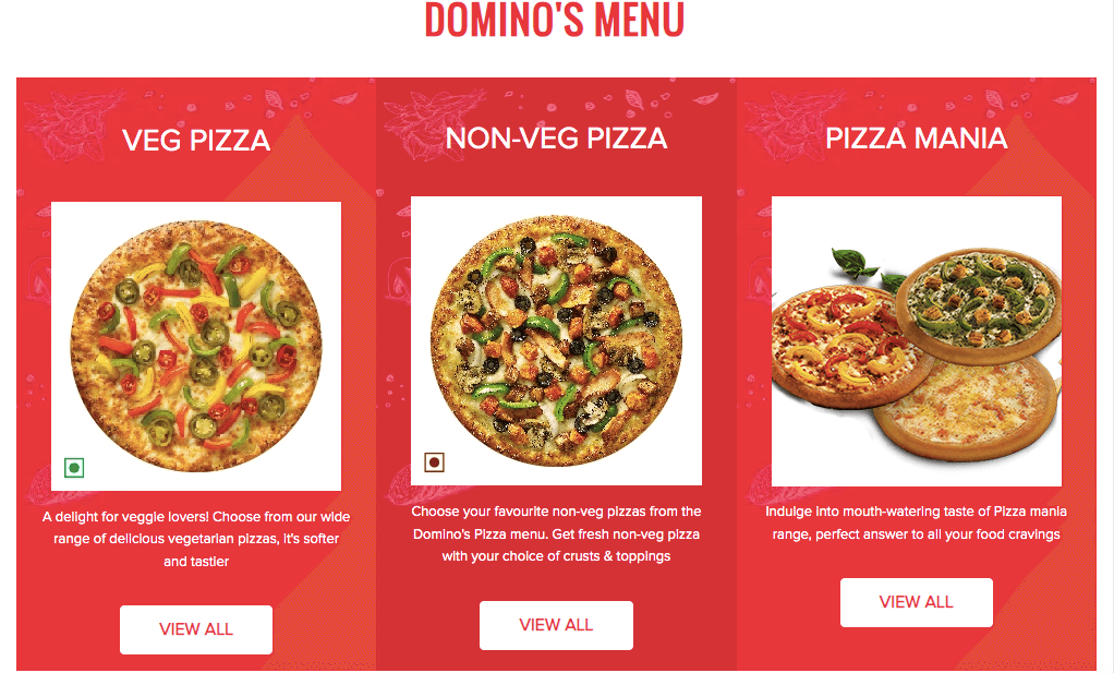 Dominos traditional premium pizzas