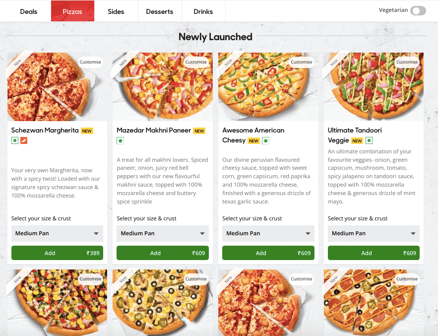 Pizza Hut traditional premium pizzas