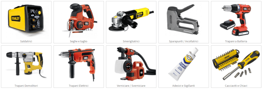 alcuni dei tantissimi prodotti disponibili