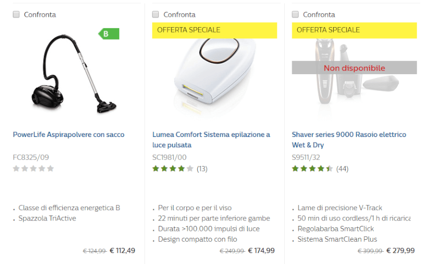 esempi di offerte philips