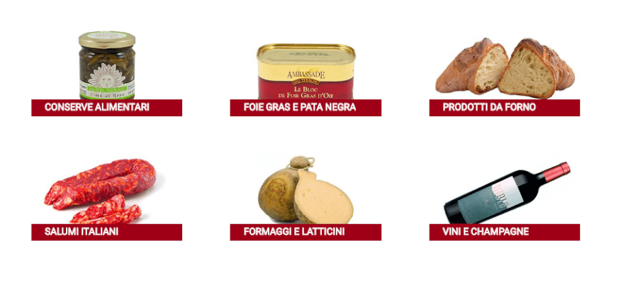 tipologie prodotti disponibili