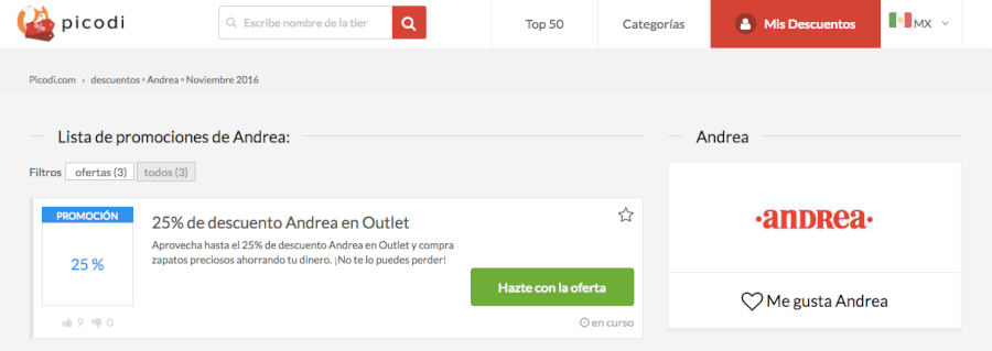 promociones andrea