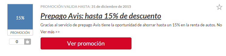 cupón Avis