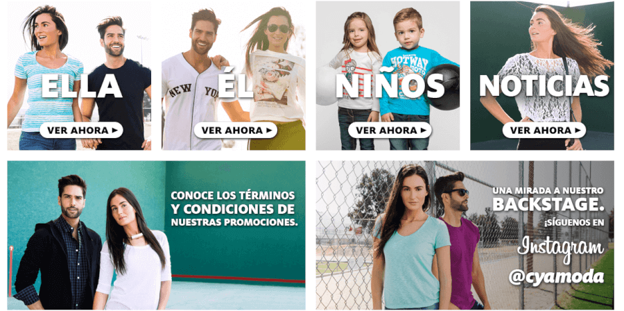 Categorias de las prendas, ropa de moda en C&A