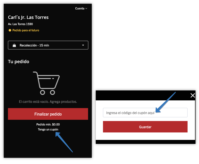 Cómo usar cupones de Carl’s Jr. en la pagina web