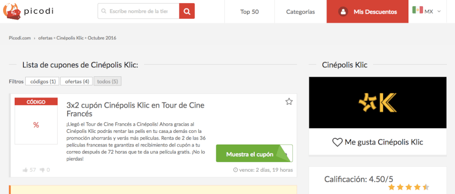 cupones descuento cinepolis klic